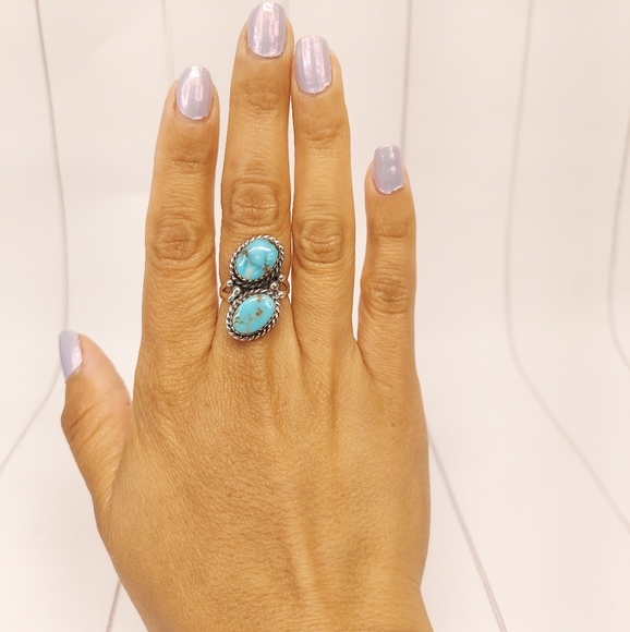 Size 7 All natural turquoise ring - Picture 2 of 11